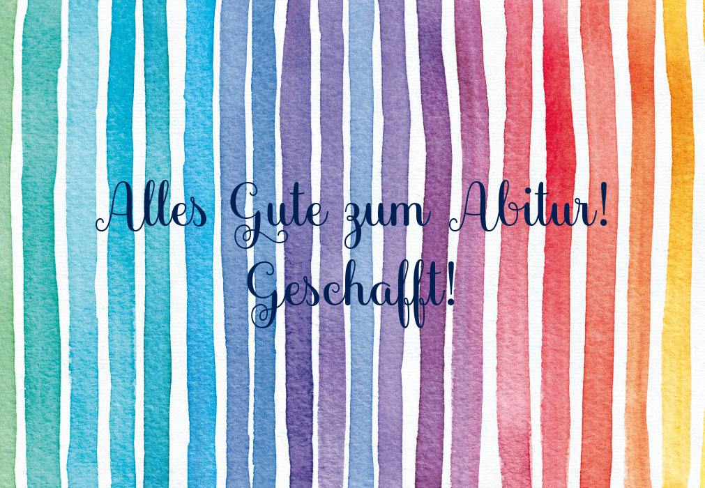 Abitur - bunte Streifen - Geschafft
