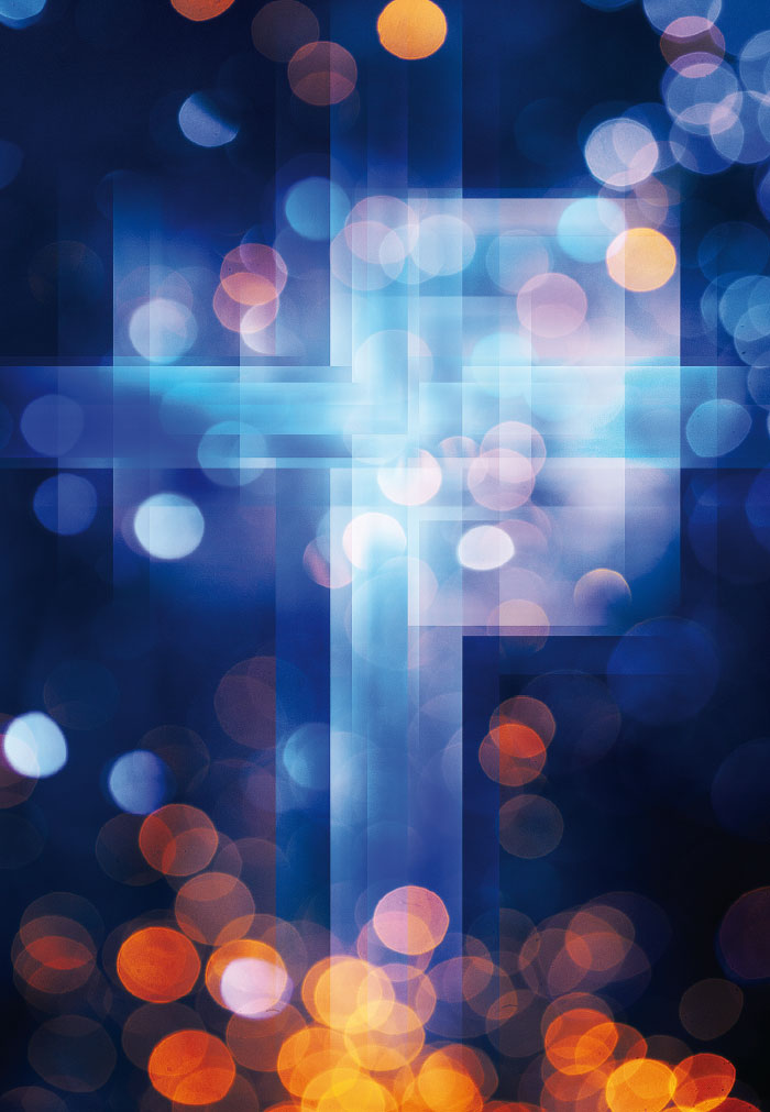 Trauer ohne Text - angedeutetes Kreuz im Licht