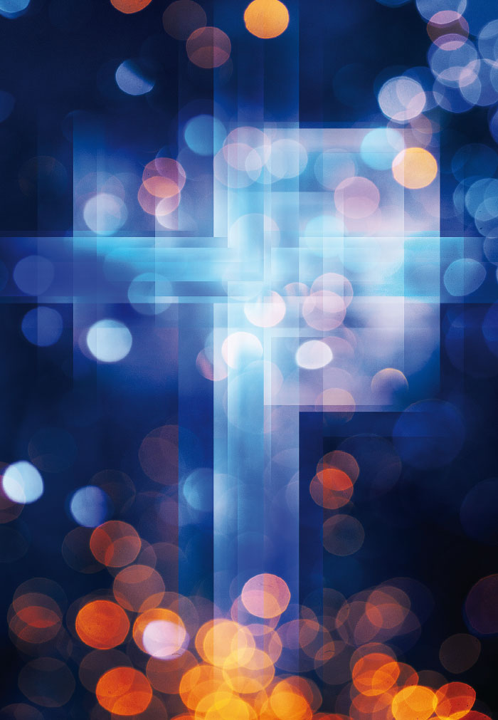 Trauer ohne Text - angedeutetes Kreuz im Licht