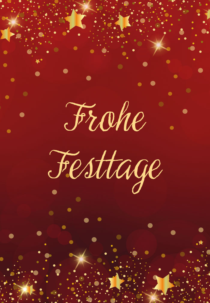 Weihnachten - roter Grund, funkelnde Sterne