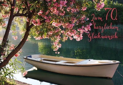 Zahlengeburtstag - rosa Mandelblüten am Baum 