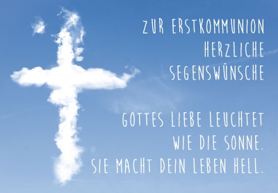 Kommunion - Kreuz aus wei?en Wolken