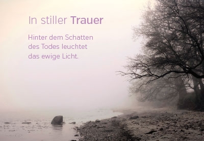 Trauer - nebliger Strand, Baum 