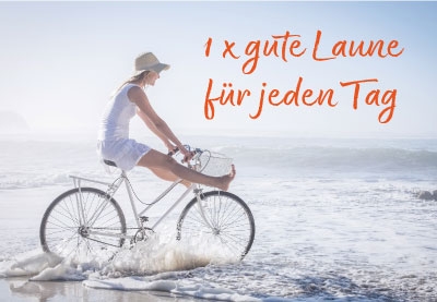 Gute Laune für jede Gelegenheit - Fahrradfahren im Wasser