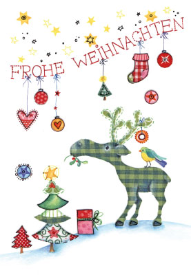 Weihnachten - Doppelkarte Rentier