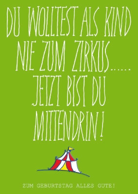 Spruchkarte - Zirkus, Zirkuszelt