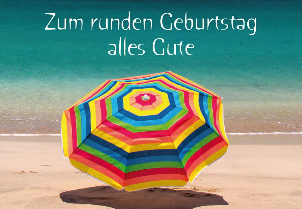 Geburtstag - Sonnenschirm am Strand