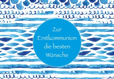 Kommunion - Fische, Wasser, illustriert