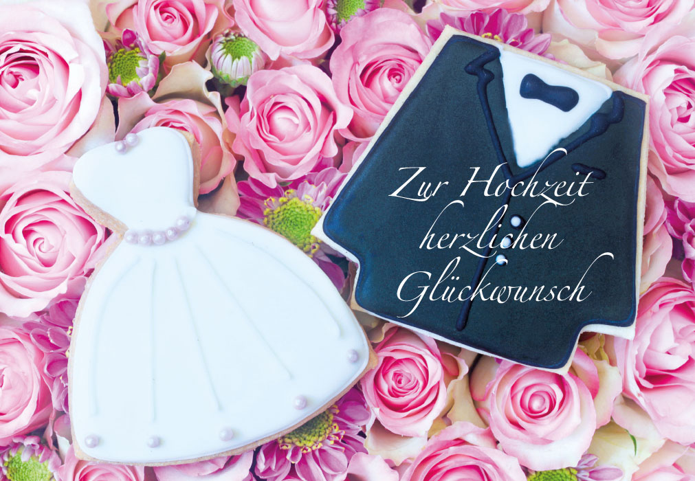 Hochzeit - Hochzeitskleid und Anzug als Kuchen