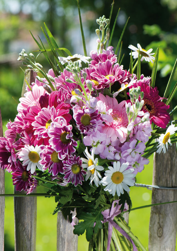 Kleine Kartengrüße - bunter Blumenstrauß