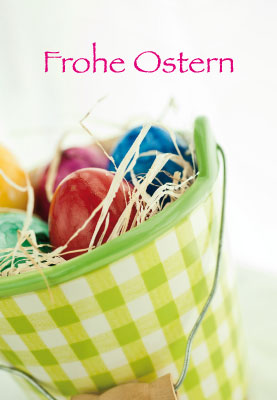 Ostern - Glückwunschkarte Ostereier im Nest