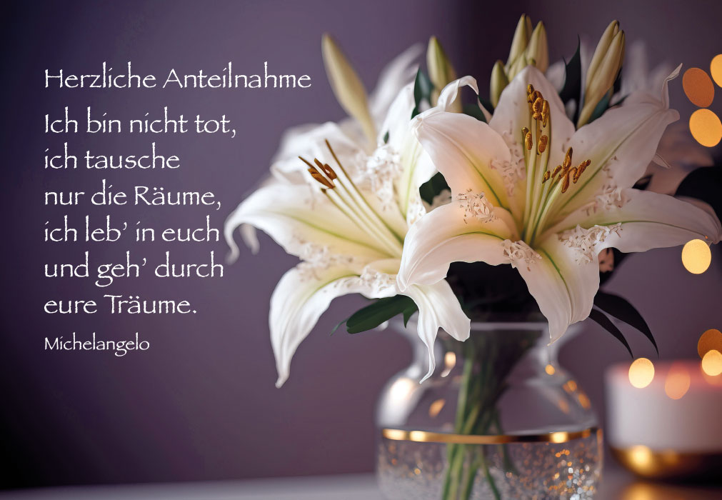 Trauer - Orchidee in Vase aus Glas