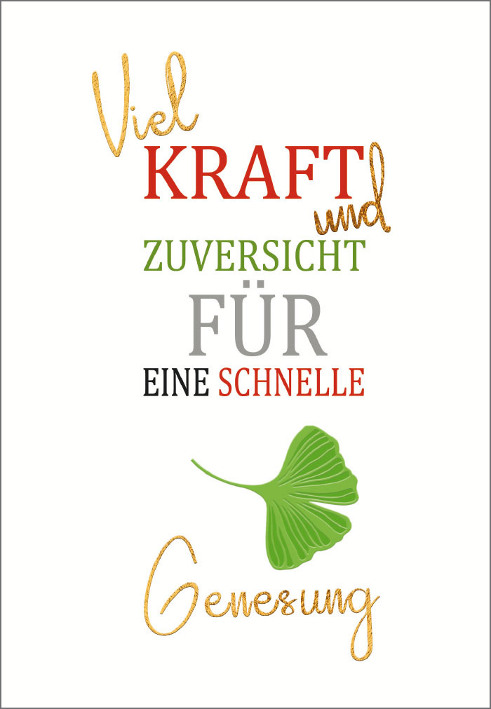 Genesung - Spruch in Farbe - NEU!!!