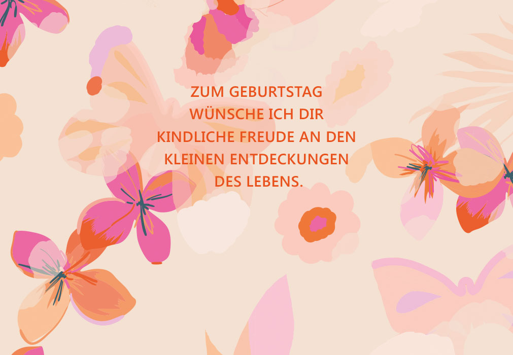 Geburtstag - Illustration von rosa Blumen