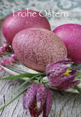 Ostern - Glückwunschkarte Ostereier rosa