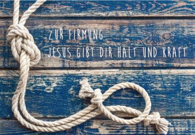 Firmung - Seil auf blauem Holz