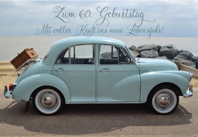 Zahlengeburtstag - Oldtimer himmelblau