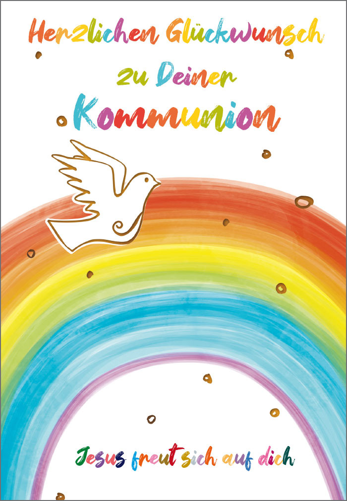 Kommunion - Regenbogen und Taube - NEU