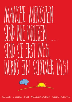 Spruchkarte - Wolken, Sonne, schöner Tag