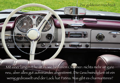 Goldhochzeit - Oldtimer von Innen