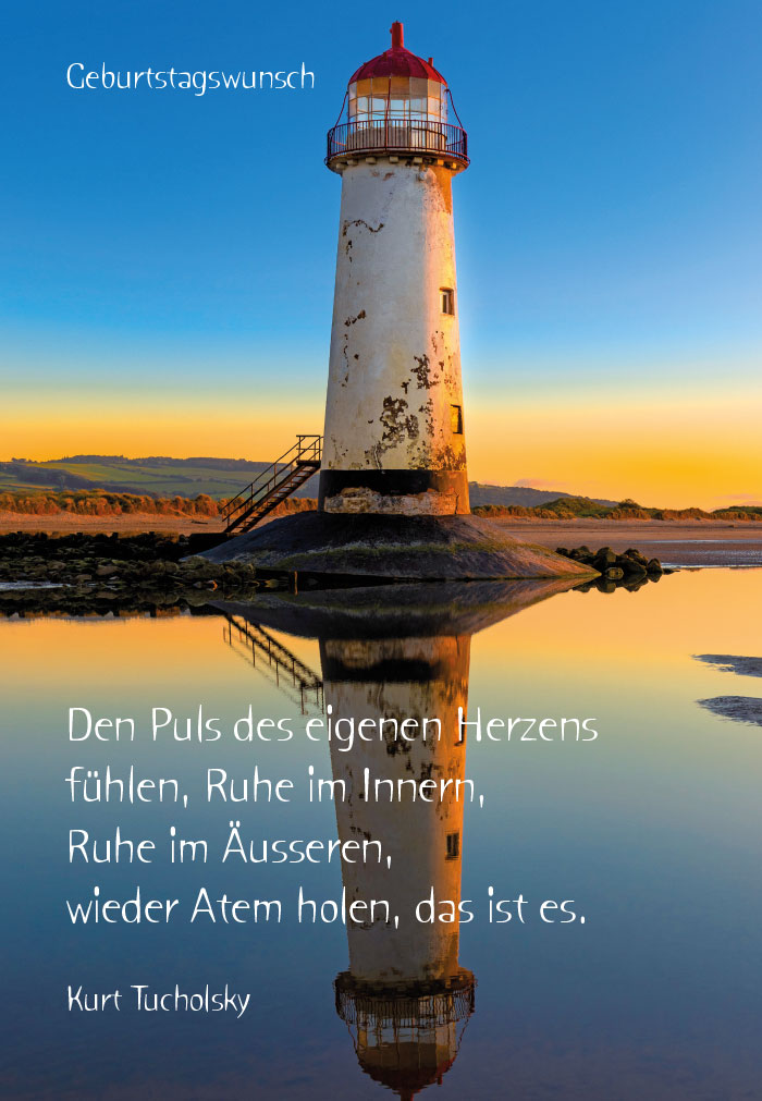 Geburtstag - Leuchtturm im Sonnenuntergang