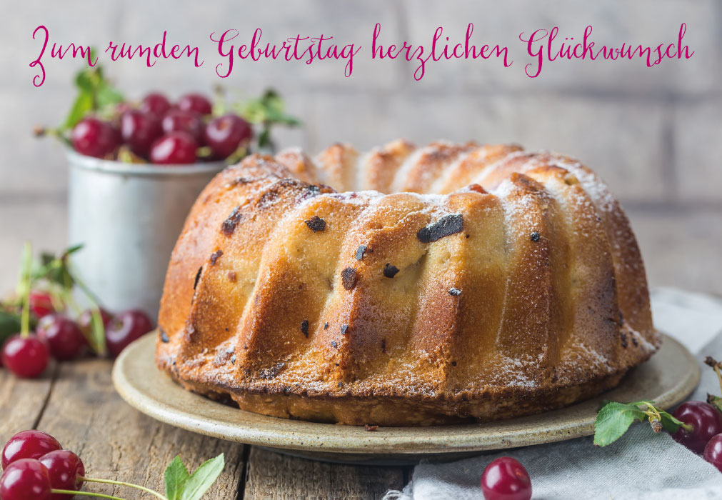 Zahlengeburtstag -Gugelhupf mit Schokolade, Beeren