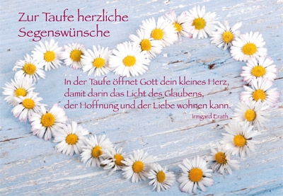 Taufe - Doppelkarte G?nsebl?mchenherz