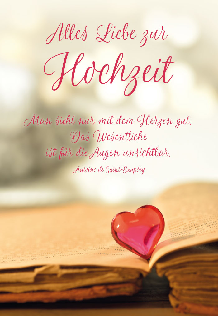 Hochzeit - Herz aus Glas in altem Buch NEU!!!