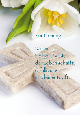 Firmung -Glückwunschkarte Kreuz aus Stein