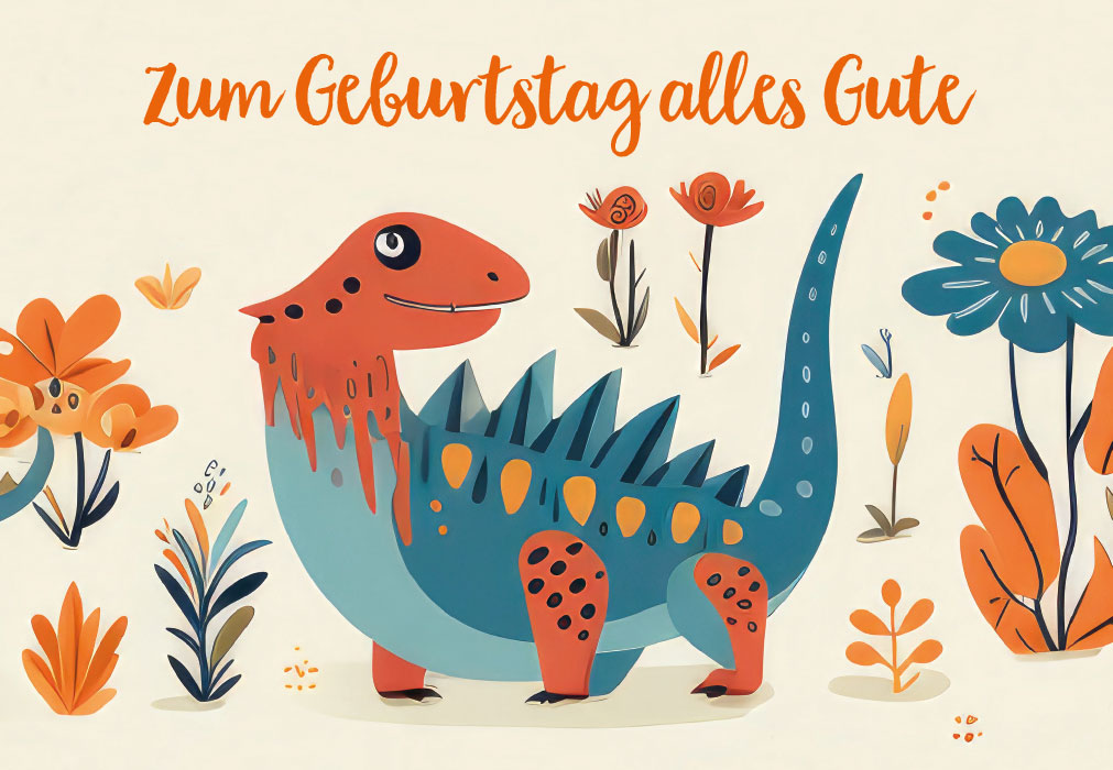 Kindergeburtstag - freundlicher Dino