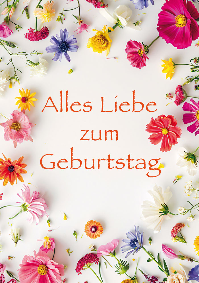 Kleine Kartengrüße -Blumenumrandung