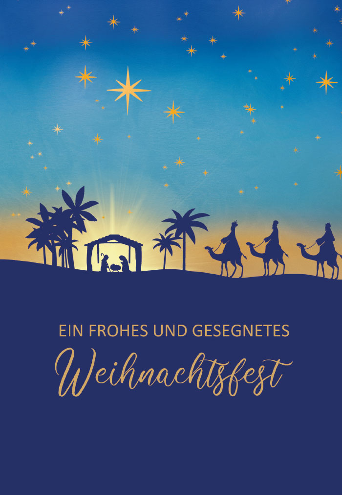 Weihnachten - Himmel über Stall, heilige drei Könige