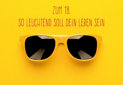 Zahlengeburtstag - Sonnenbrille auf gelbem Grund