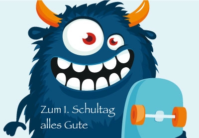 Schulanfang - lustiges Monster, Illustration