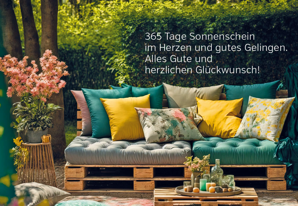 Geburtstag - selbstgebaute Couch im Garten