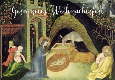 Weihnachten - Christkind in Krippe, Illustration 