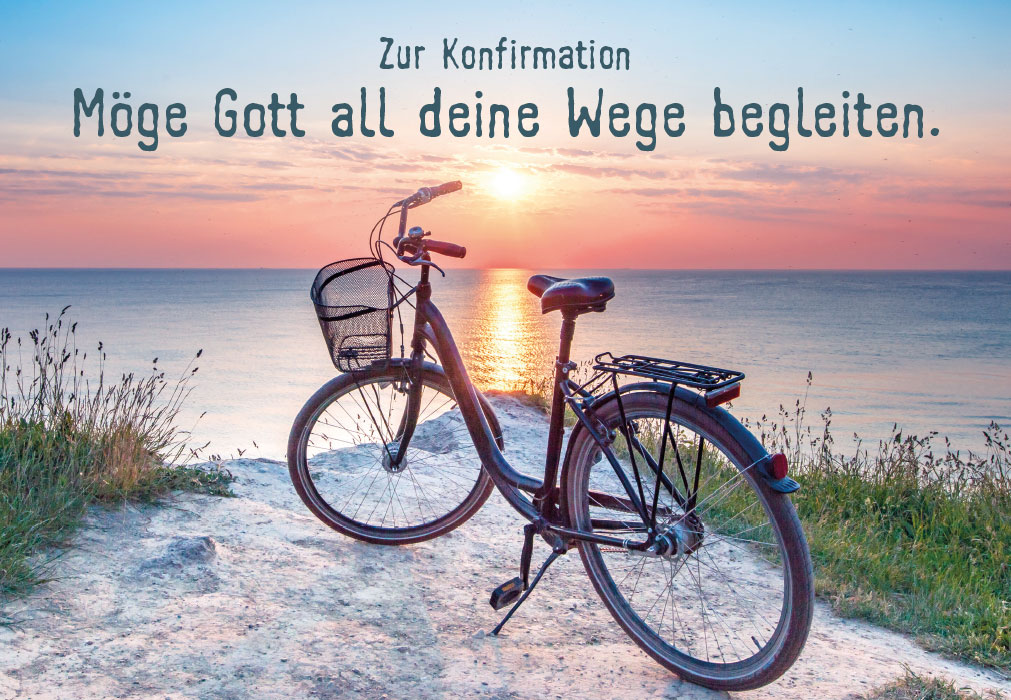 Konfirmation - Fahrrad am Strand bei Sonnenuntergang