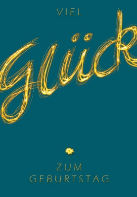 Geburtstag - Handlettering, Gold auf grün