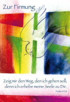 Firmung - Glückwunschkarte illustriert Kreuz und Taube