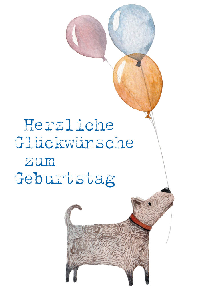 Kindergeburtstag - Hund mit Luftballons