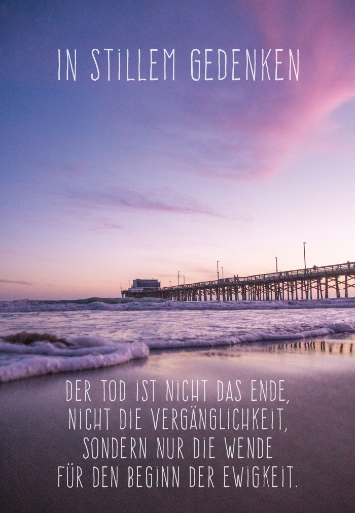 Trauer - Steg, Meer, Abendrot, Wellen