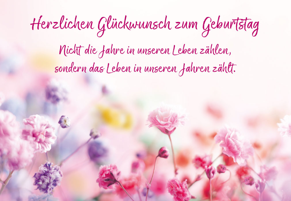 Geburtstag - rosa, lila Licht und Blumen