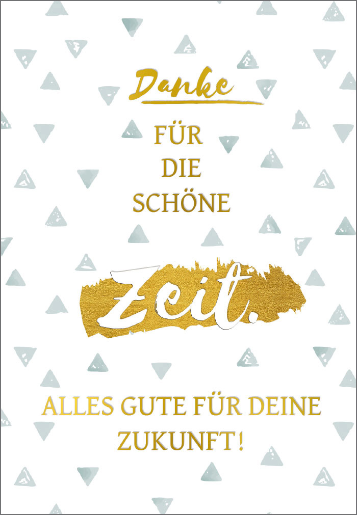 Danke - Zeit in Gold, weiß und grau