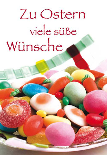 Ostern - Glückwunschkarte bunte Süßigkeiten