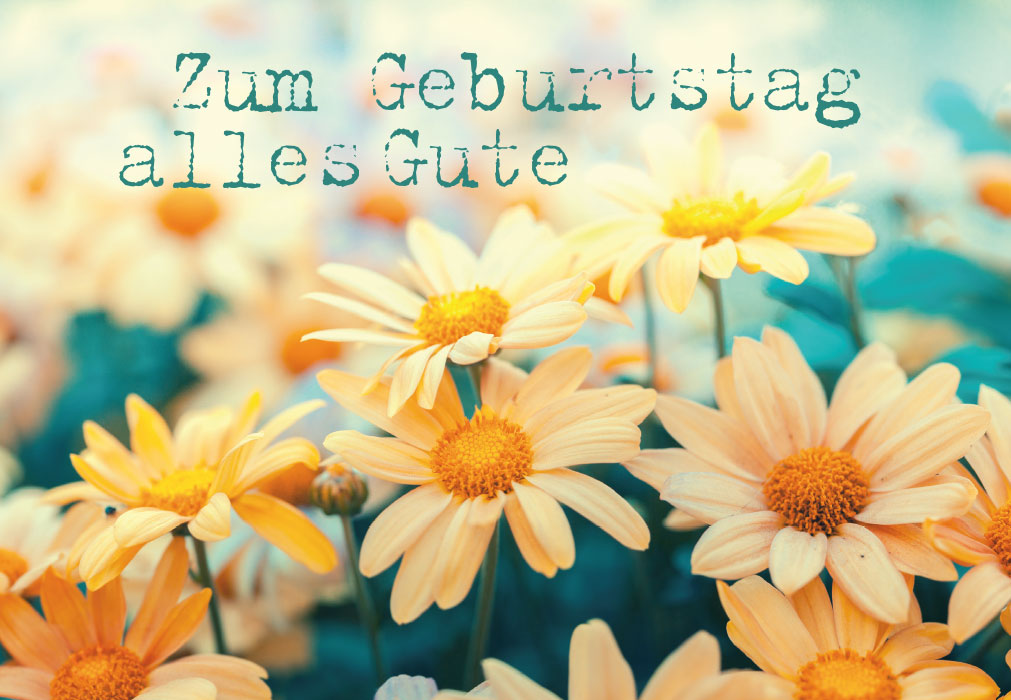 Geburtstag Blumen - gelbe, freundliche Blumen