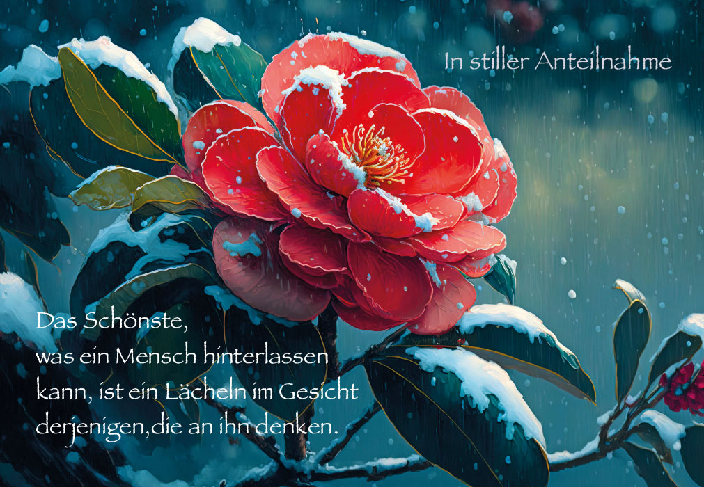 Trauer - Rose mit Schnee