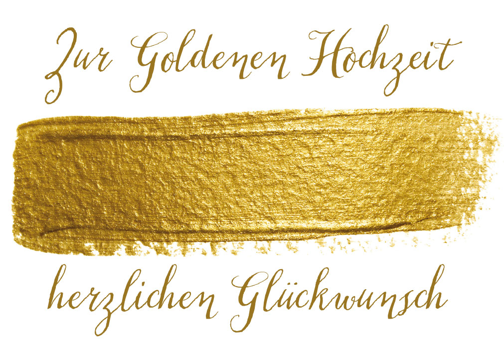 Goldhochzeit - Goldbalken, Schrift