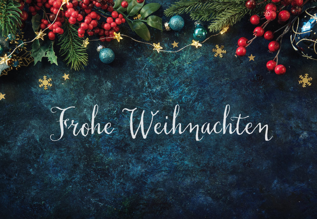 Weihnachten - rot, grün, blaue Kugeln