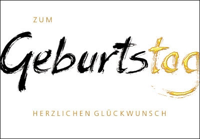 Geburtstag - Handlettering, schwarz, gold