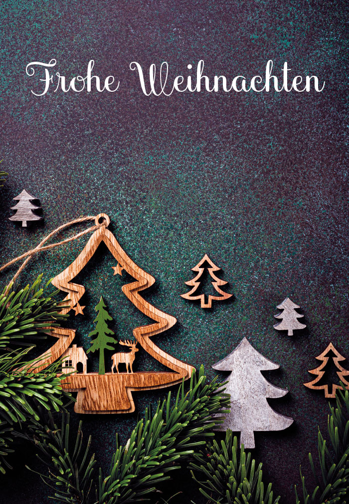 Weihnachten - Tannenzweig, Holzanhänger Baum